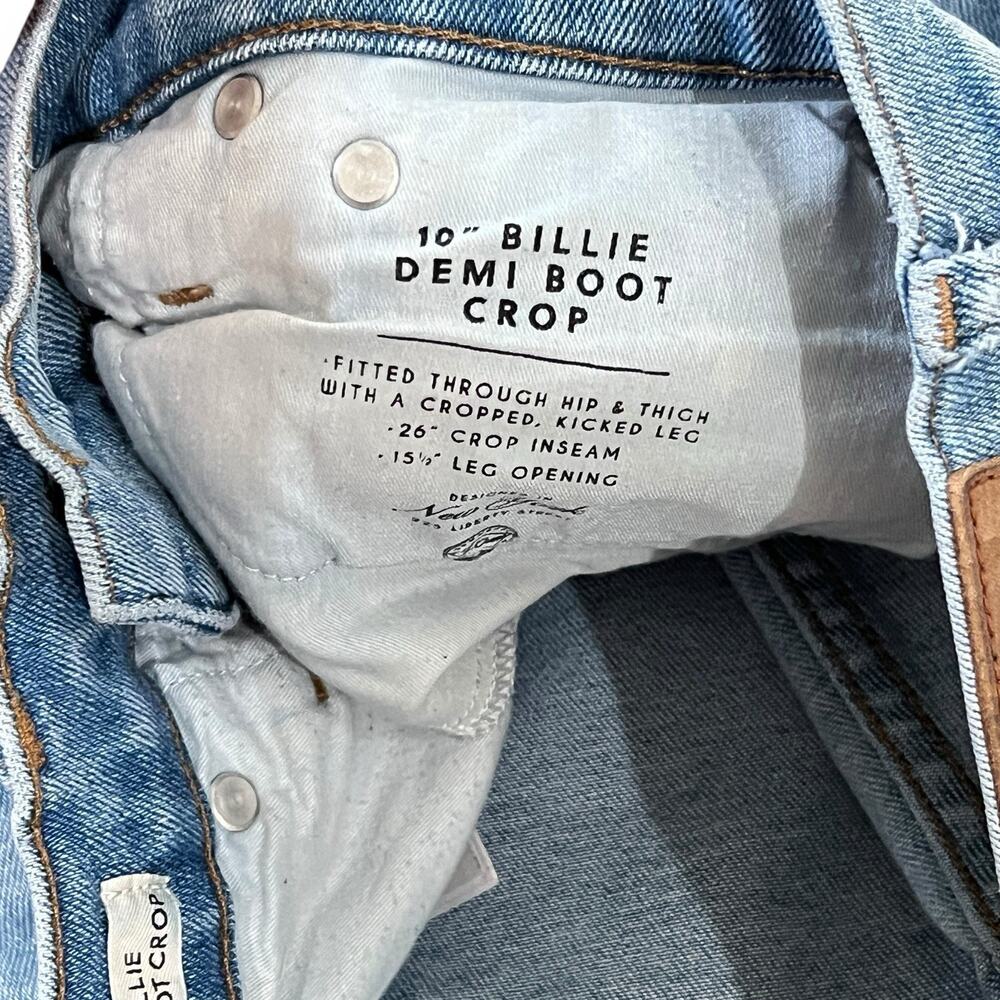 J Crew Denim Women’s 26 Billie 10” Demi Boot Crop Jeans Mid Rise Button Fly - Picture 5 of 14